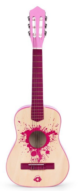 Gitara dla dzieci EcoToys klasyczna drewniana 6 strun HX18022-30 PINK (5905817004362) - obraz 2