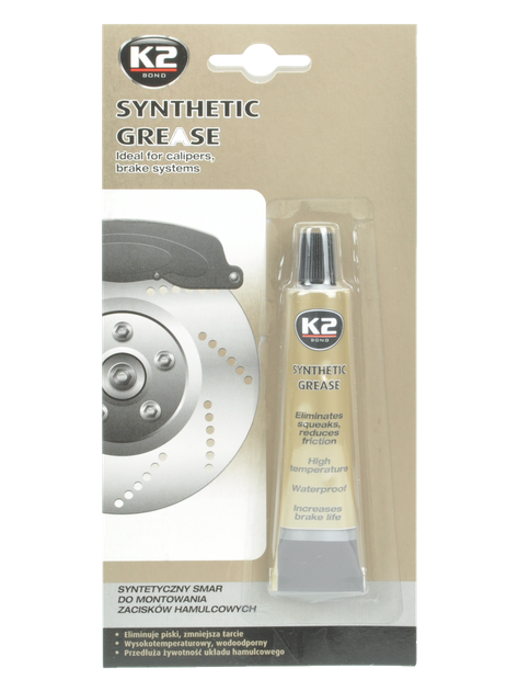 Смазка пластичная для тормозных суппортов K2 BOND SYNTHETIC GREASE 18 мл (B405) - изображение 3