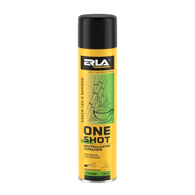 Нейтрализатор запаха и освежитель воздуха ERLA ONE SHOT зеленый чай и бамбук 600 мл (R423) - изображение 2