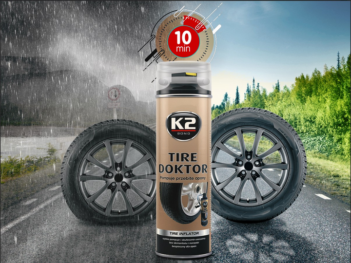 Вулканизатор шин, средство для аварийной герметизации K2 Tire Doktor 400 мл (B310) - изображение 2