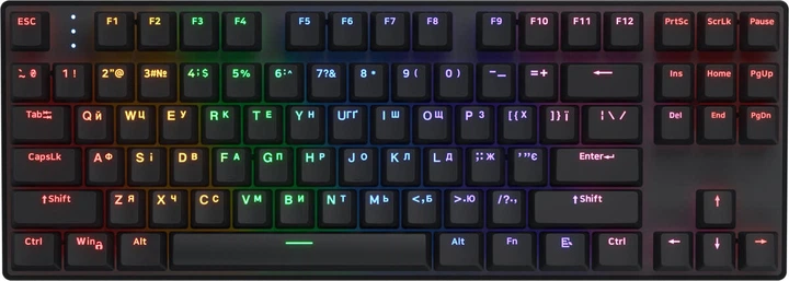 Клавіатура HATOR Icefall Mecha TKL wireless Rainbow Black (HTK287UA) - Фото 1 Клавіатура HATOR Icefall Mecha TKL wireless Rainbow Black (HTK287UA) - зображення 1