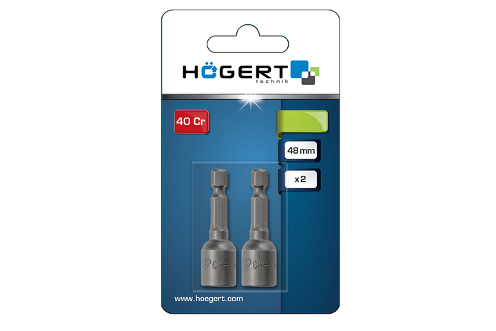 Бита короткая 12 мм Hogert 1/4 дюйма набор 2 штуки (HT1S459) - изображение 2