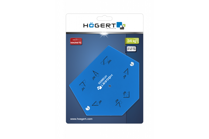 Шестиугольный магнитный уголок для сварки Hogert 34 кг 138х110х26 мм (HT3B655) - изображение 3