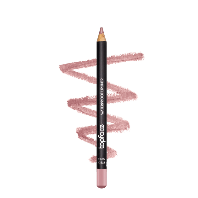 Олівець для губ TopFace Waterproof Lipliner водостійкий PT613 № 106 Коричнево-бузковий - Фото 2 Олівець для губ TopFace Waterproof Lipliner водостійкий PT613 № 106 Коричнево-бузковий - зображення 2