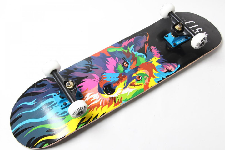 Скейт деревянный от Fish Skateboard скейтборд Волк Канадский клен (6587 ...