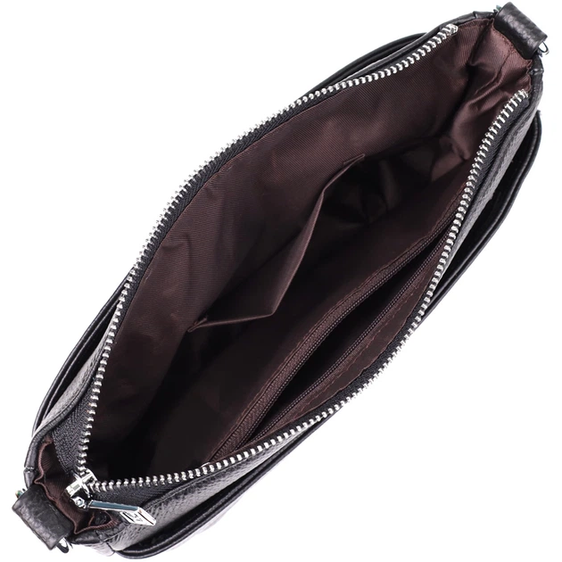 Стильная женская сумка с двумя ремешками из натуральной кожи VINTAGE Bag 22926 Черный - изображение 7