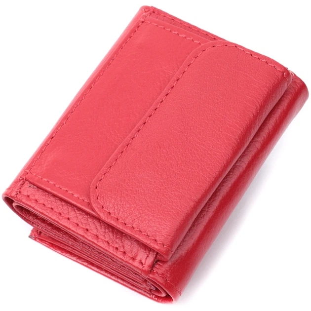 Маленький удобный кошелек с монетницей из натуральной кожи ST Leather 22741 Красный - Фото 2 Маленький удобный кошелек с монетницей из натуральной кожи ST Leather 22741 Красный - изображение 2