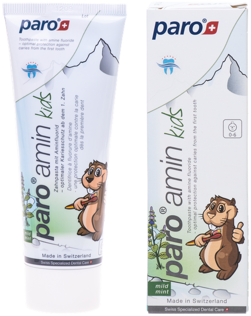 Pasta do zębów Paro Swiss Amin Kids z organicznym fluorem bez SLS 75 ml (7610458026670) - obraz 1