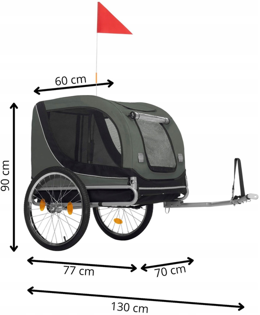 Przyczepka rowerowa dla psa Springos HA5259 (5907719476278) - obraz 13