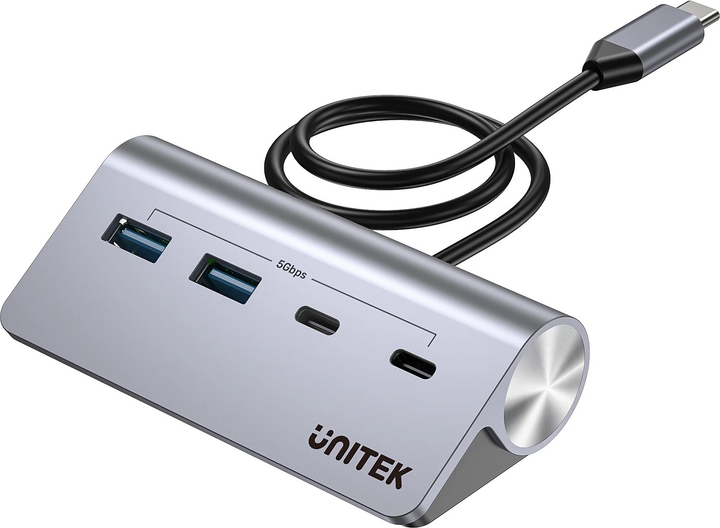 USB Hub Unitek uHUB Q4 4-in-1 USB-C Hub Space Grey (H1337AGY01) - obraz 1