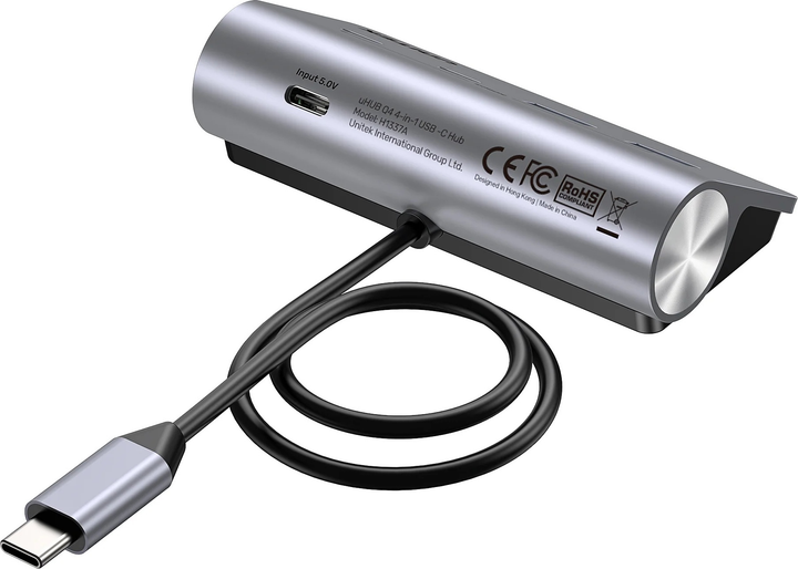 USB Hub Unitek uHUB Q4 4-in-1 USB-C Hub Space Grey (H1337AGY01) - obraz 4