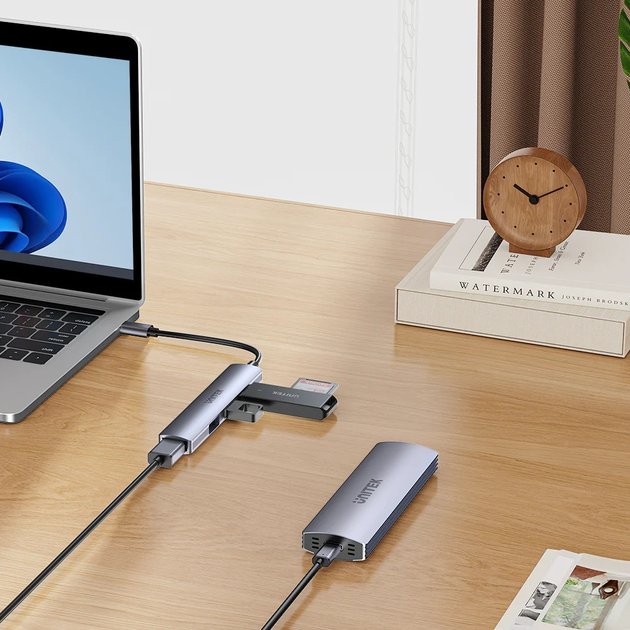 USB Hub Unitek 4-in-1 USB-C Space Grey (4894160050106) - obraz 7
