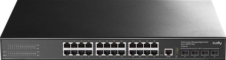 Комутатор Cudy 24-GbE 4-SFP+ L3 Managed Gigabit Switch (GS5024S4) - зображення 1
