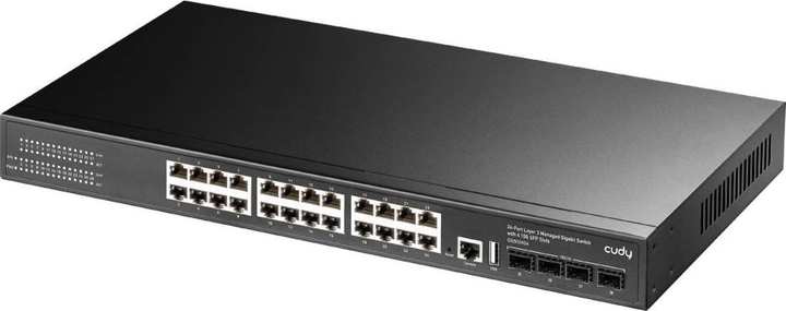 Комутатор Cudy 24-GbE 4-SFP+ L3 Managed Gigabit Switch (GS5024S4) - зображення 2