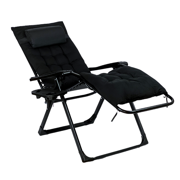Комфортное кресло-шезлонг LEOBRO Zero Gravity Premium Plus Black (LB-ZGC-K2-BLK) - изображение 2