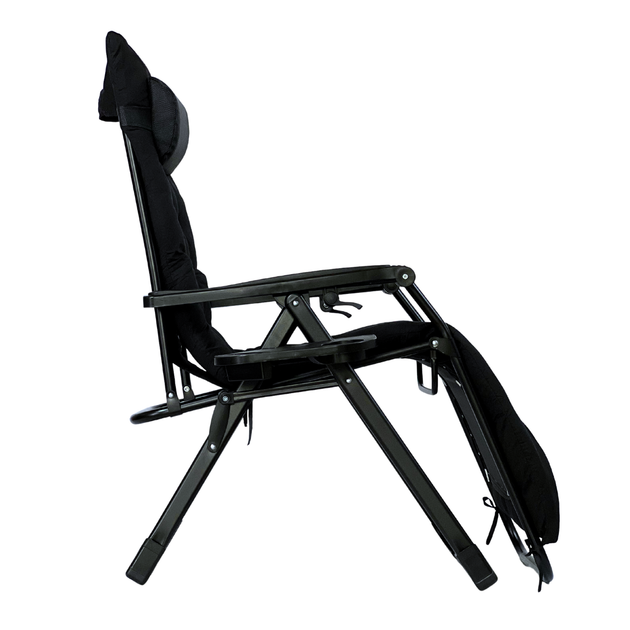 Комфортное кресло-шезлонг LEOBRO Zero Gravity Premium Plus Black (LB-ZGC-K2-BLK) - изображение 4