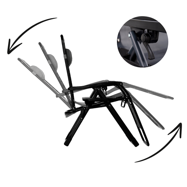 Комфортное кресло-шезлонг LEOBRO Zero Gravity Premium Plus Black (LB-ZGC-K2-BLK) - изображение 5