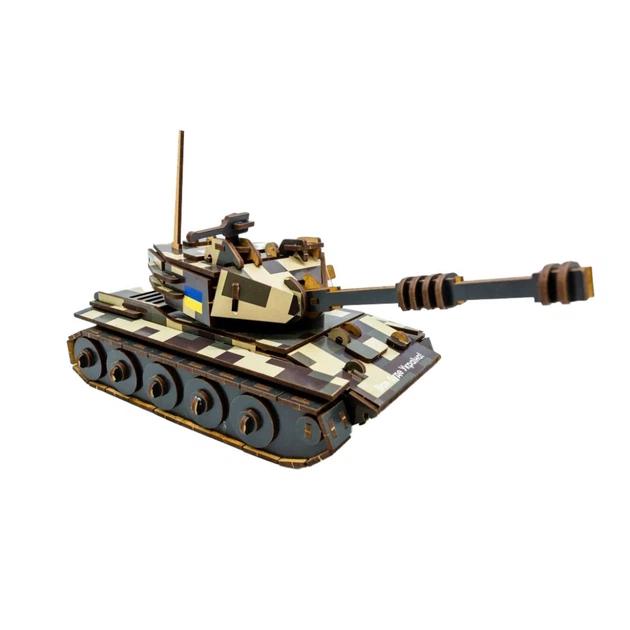 Деревянный 3D конструктор Танк 162-0074, 162 детали - изображение 2