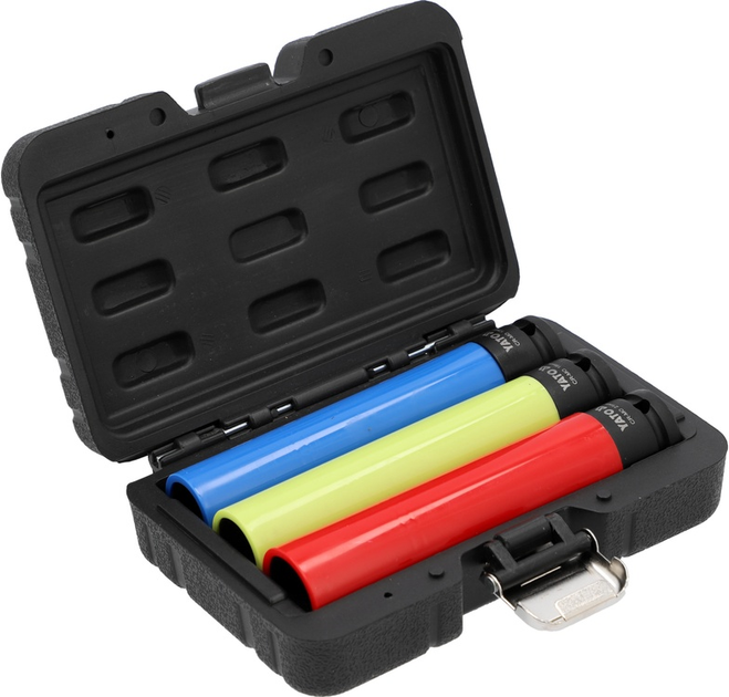 Zestaw nasadek długich YATO do felg aluminiowych 1/2" 17 mm, 19 mm, 21 mm 3 szt (YT-10565) - obraz 2