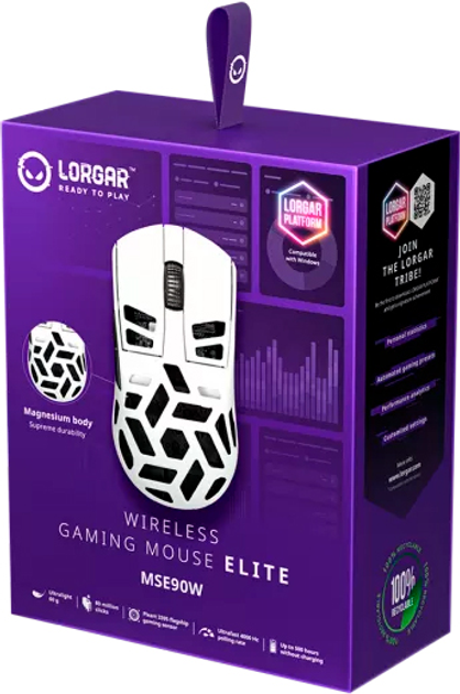 Миша Lorgar Elite MSE90W Wireless/Bluetooth Gaming Mouse White (LRG-MSE90W-WH) - зображення 11