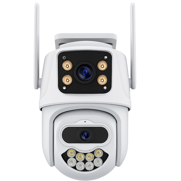 Уличная поворотная WiFi IP-камера QQ6 ICSEE 8MP с двумя объективами - изображение 2