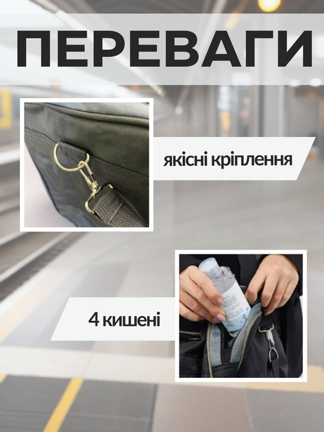 Сумка дорожная мужская женская большая черная через плечо ручная кладь вместительная тканевая синяя для ручной клади путешествий поездок багажа туристическая водонепроницаемая нейлоновая багажная с отделом для обуви в самолет спортивная Hechpro ТБ4488 - изображение 4