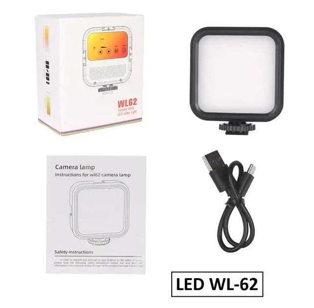 Накамерный свет (mini LED) WL62 Bi-color 3000K - 5500K с встроенный аккумулятором 2000 ma - Фото 4 Накамерный свет (mini LED) WL62 Bi-color 3000K - 5500K с встроенный аккумулятором 2000 ma - изображение 4