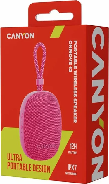 Портативна колонка Canyon OnMove 12 5W Pink (CNE-CBTSP12PK) - зображення 4