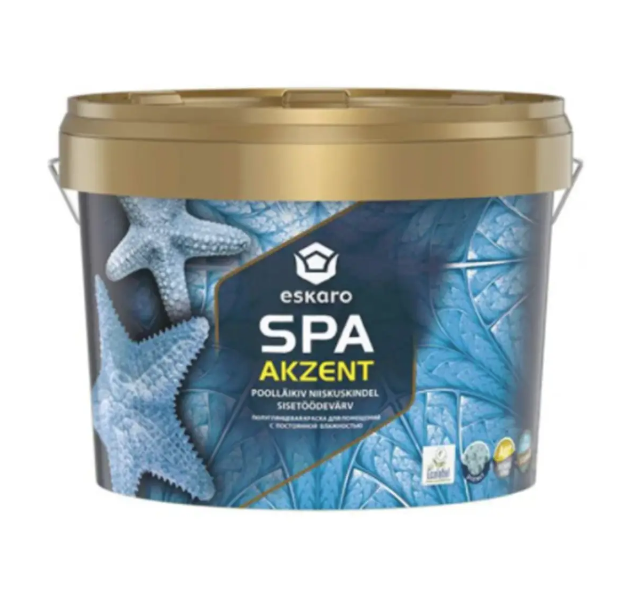 Краска акрилатная для влажных помещений ESKARO SPA 2.7л (белая В1) - изображение 2