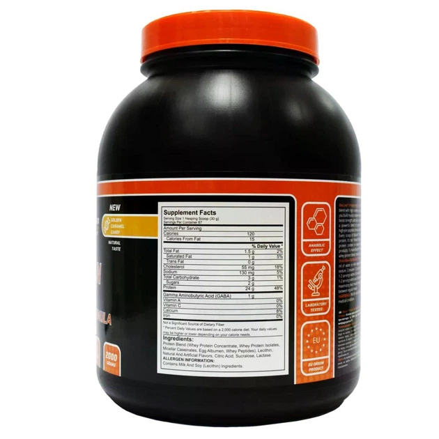 Протеїн для набору маси BioLine High Gaba Formula Карамель 2 кг Банка - изображение 2