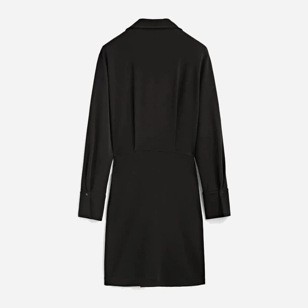 Платье на запах миди осеннее женское Massimo Dutti 6613505800c32 M Черное (1000000052490) - изображение 8