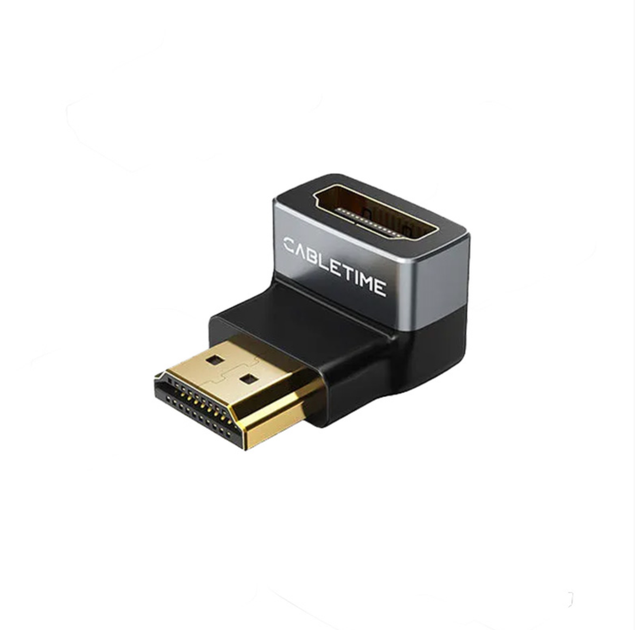 Перехідник Cabletime HDMI Male to Female Adapter 90° Degree, 8K60Hz, 4K120Hz (CP41G) - Фото 5 Перехідник Cabletime HDMI Male to Female Adapter 90° Degree, 8K60Hz, 4K120Hz (CP41G) - зображення 5