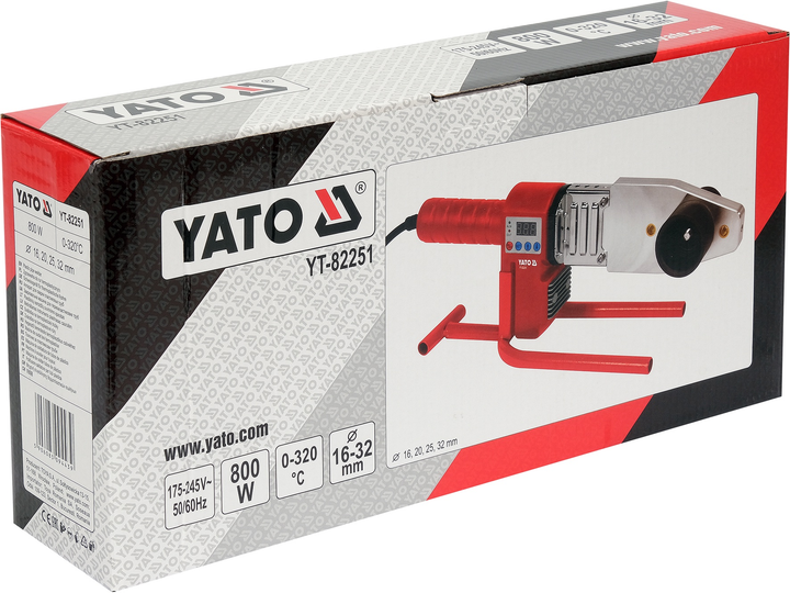 Зварювальний апарат для термопластикових труб Yato YT-82251 800 Вт (5906083094439) - зображення 6