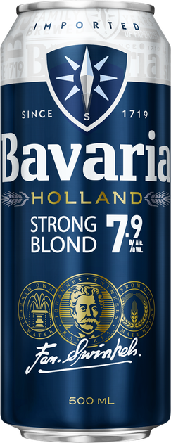 Упаковка пива Bavaria Strong Blond светлое фильтрованное 7.9% 0.5 л х 24 шт (4053400248769) - Фото 2 Упаковка пива Bavaria Strong Blond светлое фильтрованное 7.9% 0.5 л х 24 шт (4053400248769) - изображение 2