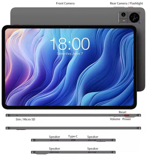 TECLAST T60タブレット Android 14 12インチ 256GB Teclast T60 12 inch 2K Tablet Android 14 8GB+12GB RAM 256GB ROM