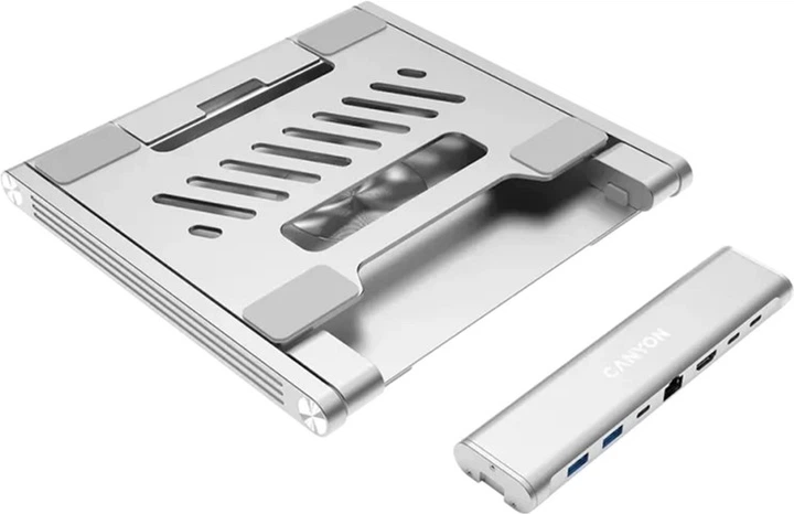 USB-хаб Canyon OnStand 2 Aluminium 6-in-1 з підставкою для ноутбука (CNS-SDS2) - зображення 7