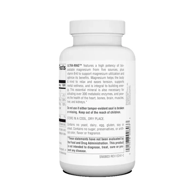 Магний (ультра) Ultra-Mag, Source Naturals, 120 таблеток - изображение 3