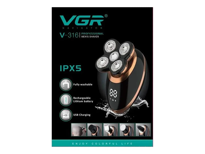 Электробритва VGR V-316, аккумуляторная, USB-зарядка - изображение 2