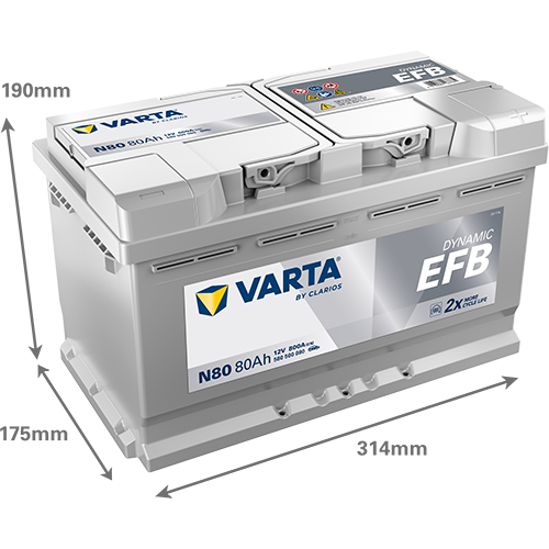 Автомобільний акумулятор Varta Blue Dynamic 80А Ев (-/+) N80 (800EN) (580500080) - зображення 2