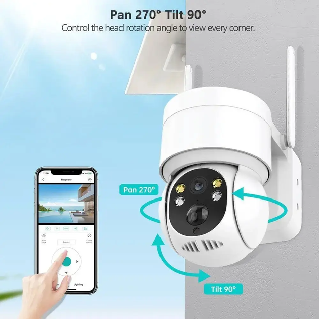 Wi Fi камера видеонаблюдения с солнечной панелью TQ2 Icsee IP камера 2 Мп с удаленным доступом - Фото 9 Wi Fi камера видеонаблюдения с солнечной панелью TQ2 Icsee IP камера 2 Мп с удаленным доступом - изображение 9