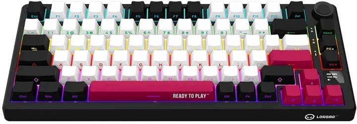Клавіатура бездротова Lorgar RGB USB/Wireless Black (LRG-KBP7075W-BK-US) - зображення 3