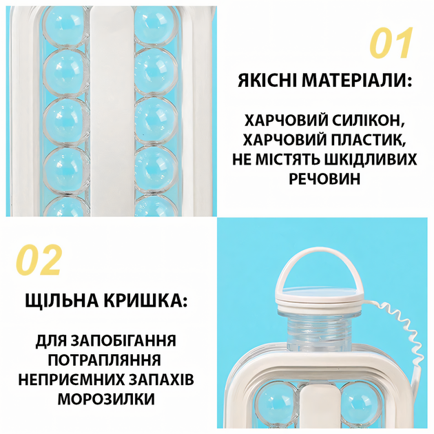 Портативная форма для льда силиконовый лоток 2 в 1 складная коробка для льда в форме шариков - изображение 3