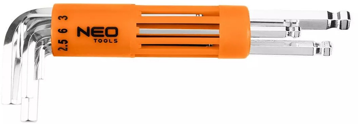 Набір шестигранних ключів NEO Tools кулясті 2-10 мм 8 шт. 09-523 (5907558414288) - зображення 1