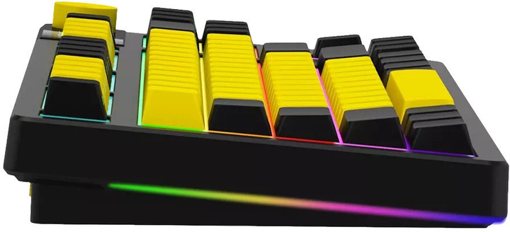 Klawiatura bezprzewodowa Lorgar TKL RGB USB/Wireless Yellow (LRG-KBP70TKLW-YL-US) - obraz 4