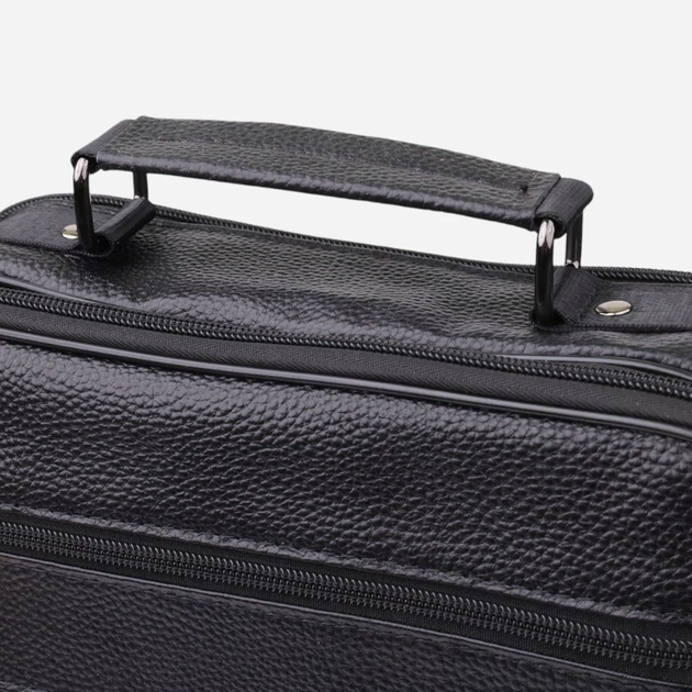 Сумка планшет через плечо мужская из натуральной кожи Vintage leather-23023 Черная - изображение 7