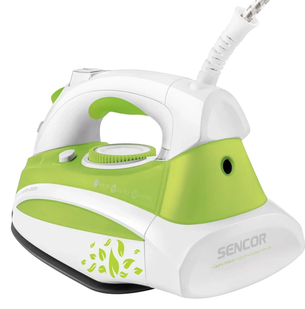 Праска Sencor, 2200Вт, 380мл, паровий удар -120гр, постійна пара - 25гр, керамічна підошва, зелений (00110840) - Фото 6 Праска Sencor, 2200Вт, 380мл, паровий удар -120гр, постійна пара - 25гр, керамічна підошва, зелений (00110840) - изображение 6