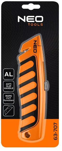 Nóż z ostrzem trapezowym NEO Tools metalowy korpus 63-707 (5907558472356) - obraz 10