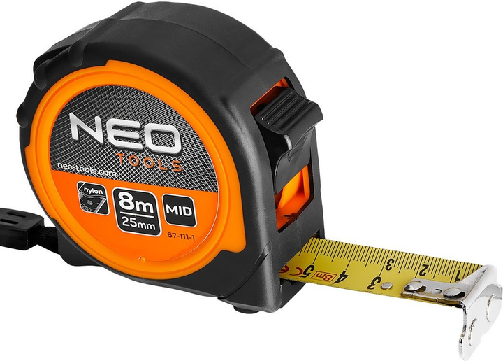 Рулетка NEO Tools сталева 8 м x 25 мм 67-111-1 (5907558495201) - зображення 3