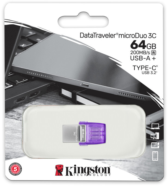 USB флеш накопитель металлический Kingston DT microDuo 3C 64GB (DTDUO3CG3/64GB) - Фото 5 USB флеш накопитель металлический Kingston DT microDuo 3C 64GB (DTDUO3CG3/64GB) - изображение 5