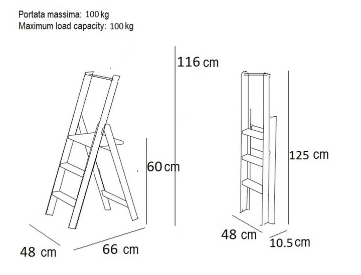 Drabinka Arredamenti Kimora 3 116 x 48 cm Brązowa (ARIT-180/3-BR) - obraz 6